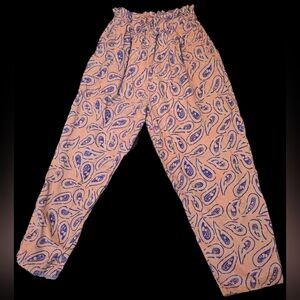 Paisley Print Pants in Pink and Blue